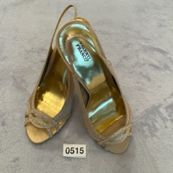 Valenti Franco Women's High Heels Sequin 10 Gold - Picture 16 of 16